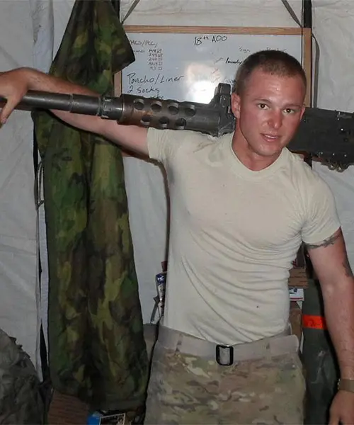 Vision Flooring owner Shane Levinson in Afghanistan